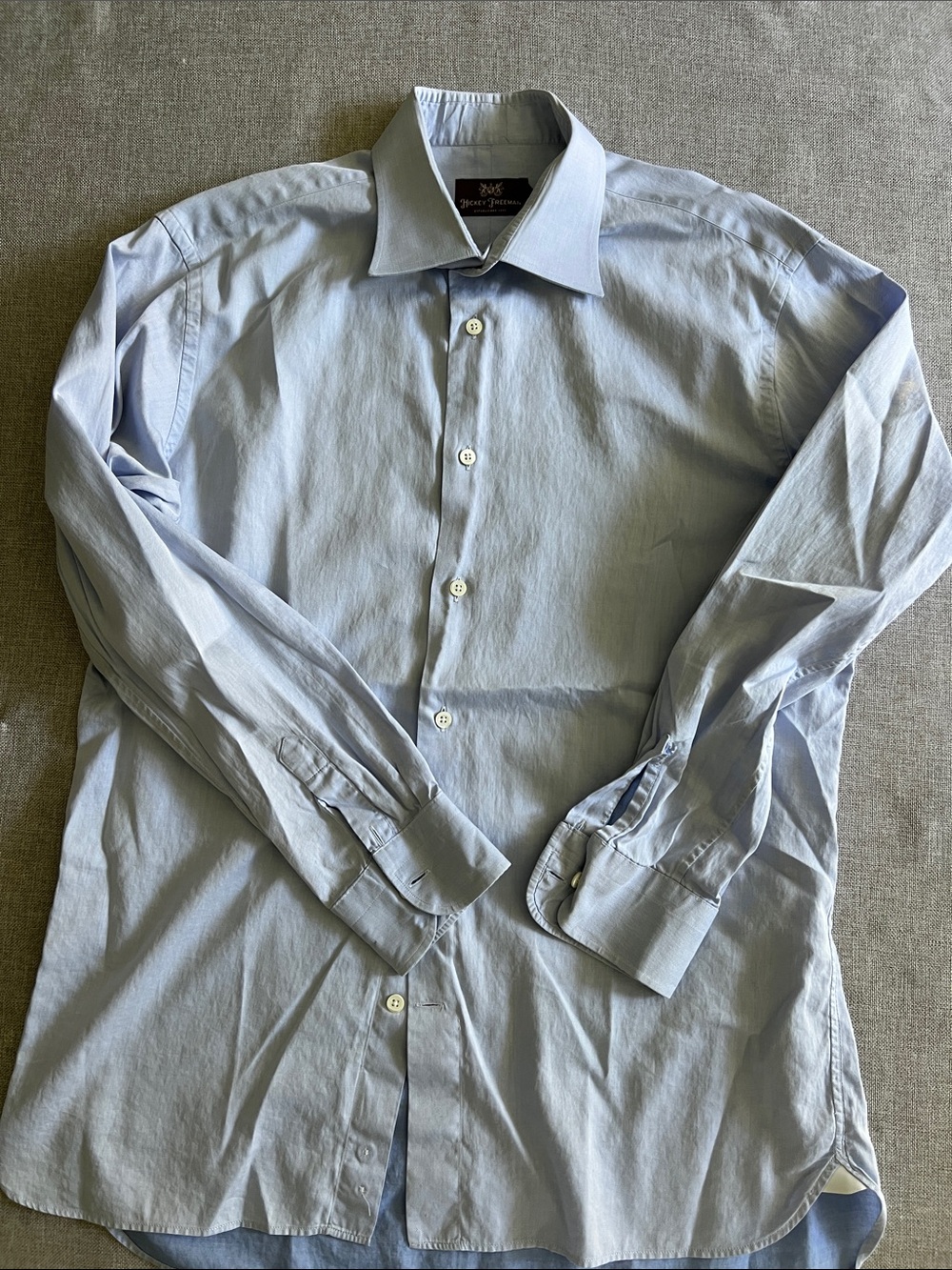 Hickey Freeman Light Blue Dress Shirt - Point Collar